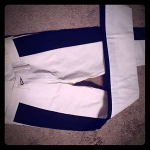 WHITE Denim with Black Stripe